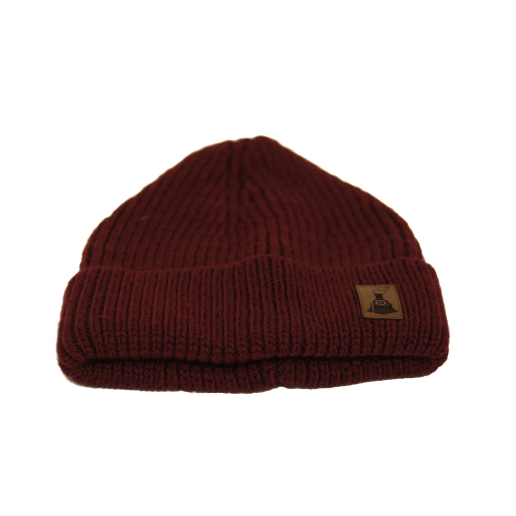 Knit Beanie - Claret Red - Peronn